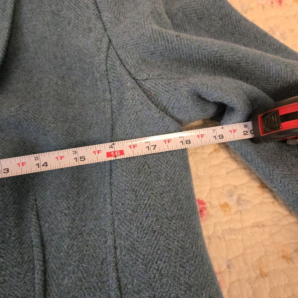 Talbots Teal Shetland Wool Blazor  Size 8 - Picture 7 of 10